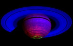 planet Saturn on a dark background