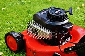 Lawn Mower on a grass