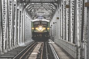 train on the bridge in Vijayawada