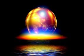colorful fantastic ball over the water