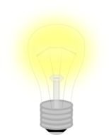 painted yellow electric bulb