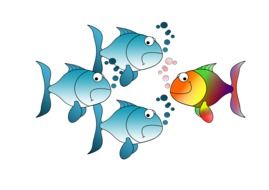 clipart of fish in the opposite direction