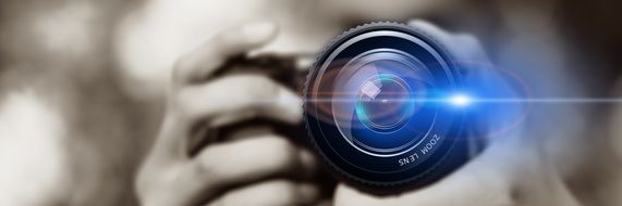 blinking camera lens