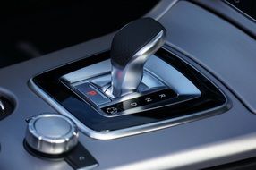 gearbox in the passenger compartment of a mercedes-benz