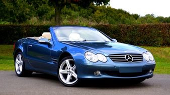 Mercedes Luxury Car of blue color