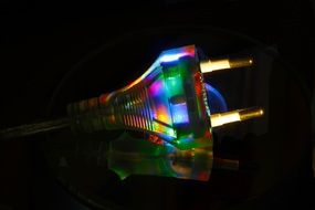 color electric plug in the dark
