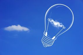 light bulb on a sky background