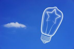 light bulb on a blue background
