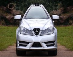 photo of the silver Mercedes car
