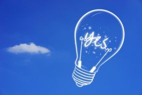 symbol of creativity on a blue sky background