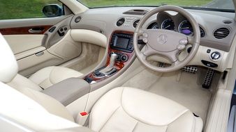 white interior of a luxury Mercedes