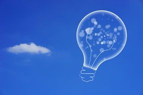 symbol of idea on a blue sky background