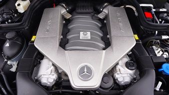 engine of a luxurious modern Mercedes