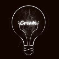 symbol of creativity on a black background