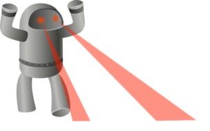 Attacking robot wit Death Ray Laser, drawing