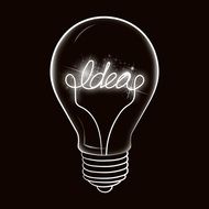 symbol of idea on a black background