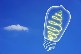 idea light bulb on a blue sky background
