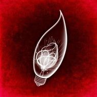 idea light bulb on a red background
