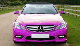 luxury pink mercedes