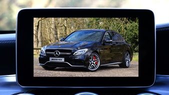 black mercedes in modern style