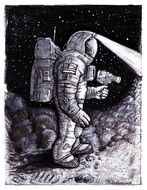 astronaut in space as a graphic image