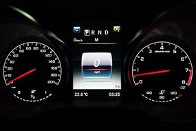stylish dashboard of a modern Mercedes-Benz