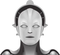 robot maria from science fiction on white background