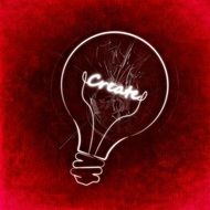 creativity symbol on a red background
