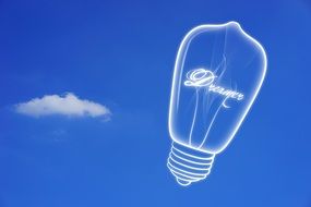 Dream with idea in the sky