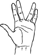 Alien Greeting palm drawing