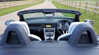 interior of a luxury Mercedes without a roof