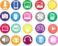 picture of colorful technology icons