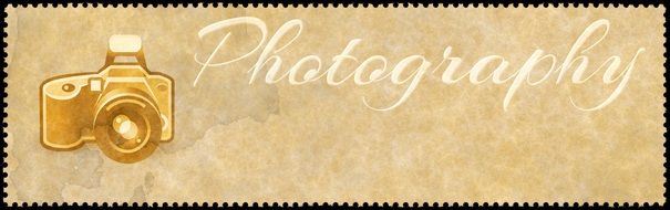 banner with a inscription "photograph" and a golden camera
