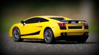 Lamborghini, back view of yellow Car