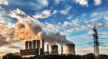 generators against the sky with clouds