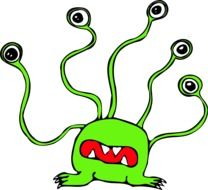painted alien with five eyes