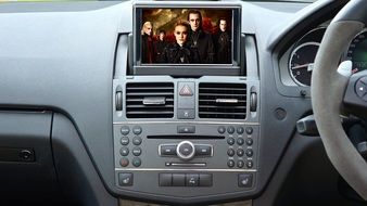 modern stylish dashboard of a luxury Mercedes