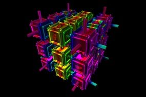 colorful geometry in a cube