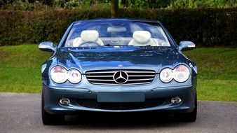 front view of a luxury shiny mercedes