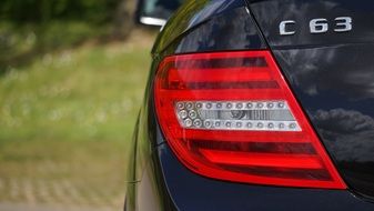 headlight of a modern Mercedes-Benz close-up