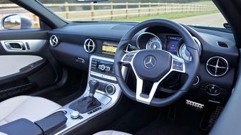 luxury stylish interior of a modern car