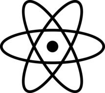 black and white atom image