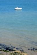 Luxury boat floating on ocean