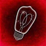symbol of creativity and enlightenment on a red background