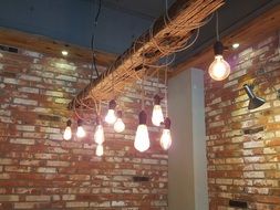 light bulbs as cafe design