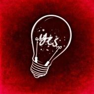 drawing of an enlightenment symbol on a red background