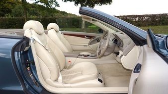 luxurious white interior of a modern car