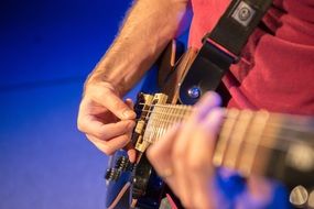 playing guitar close up