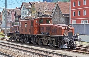 old Gotthard locomotive as a historical exhibit