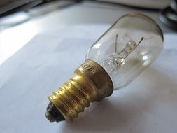 used tungsten light bulb close up